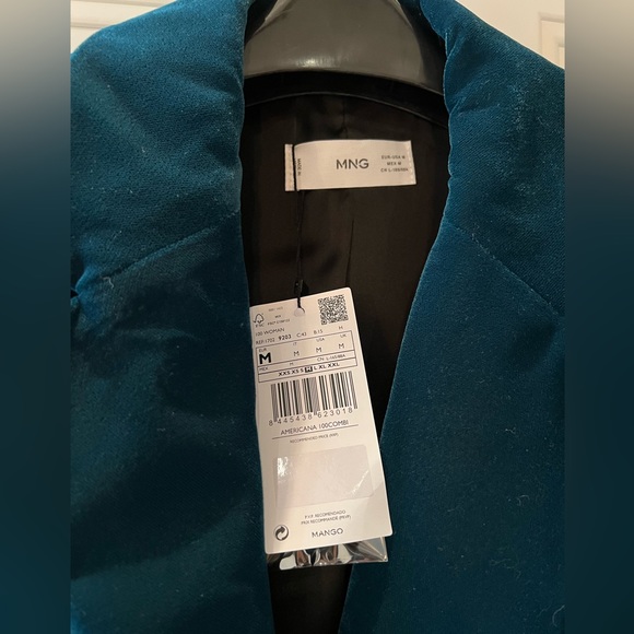 Mango forest green velvet blazer - Picture 2 of 2